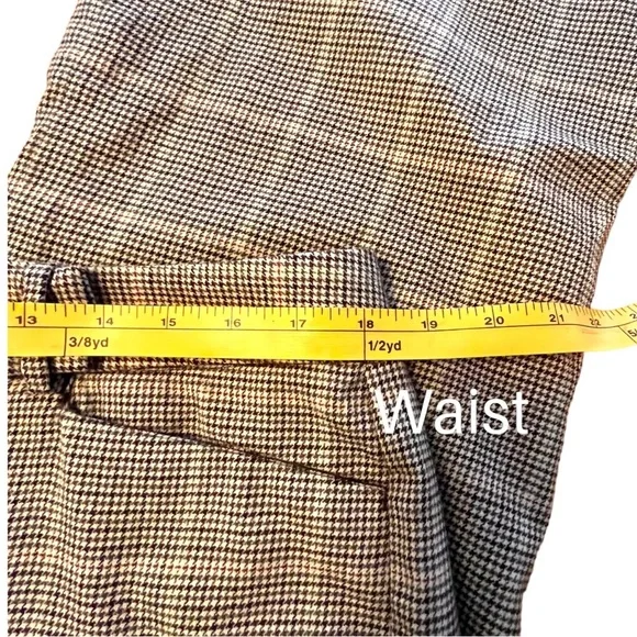 Talbots Signature Flare Wool Window Pane Plaid Wide Leg Trousers - Picture 5 of 14
